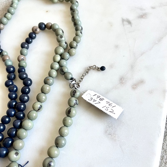 J. Jill NWT Pure Jill Blue Beaded Long Tassel Pendant Necklace - Picture 5 of 6